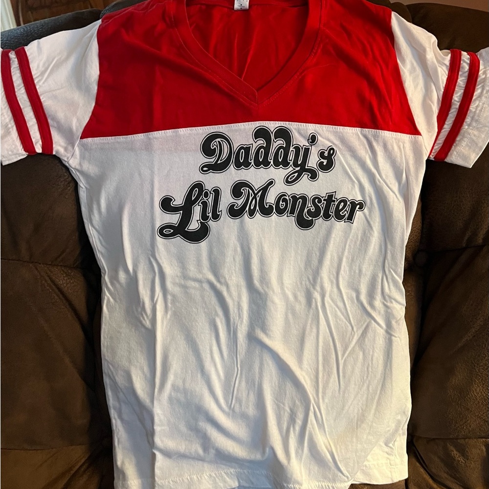 Daddy's Lil Monster Shirt - Red & White